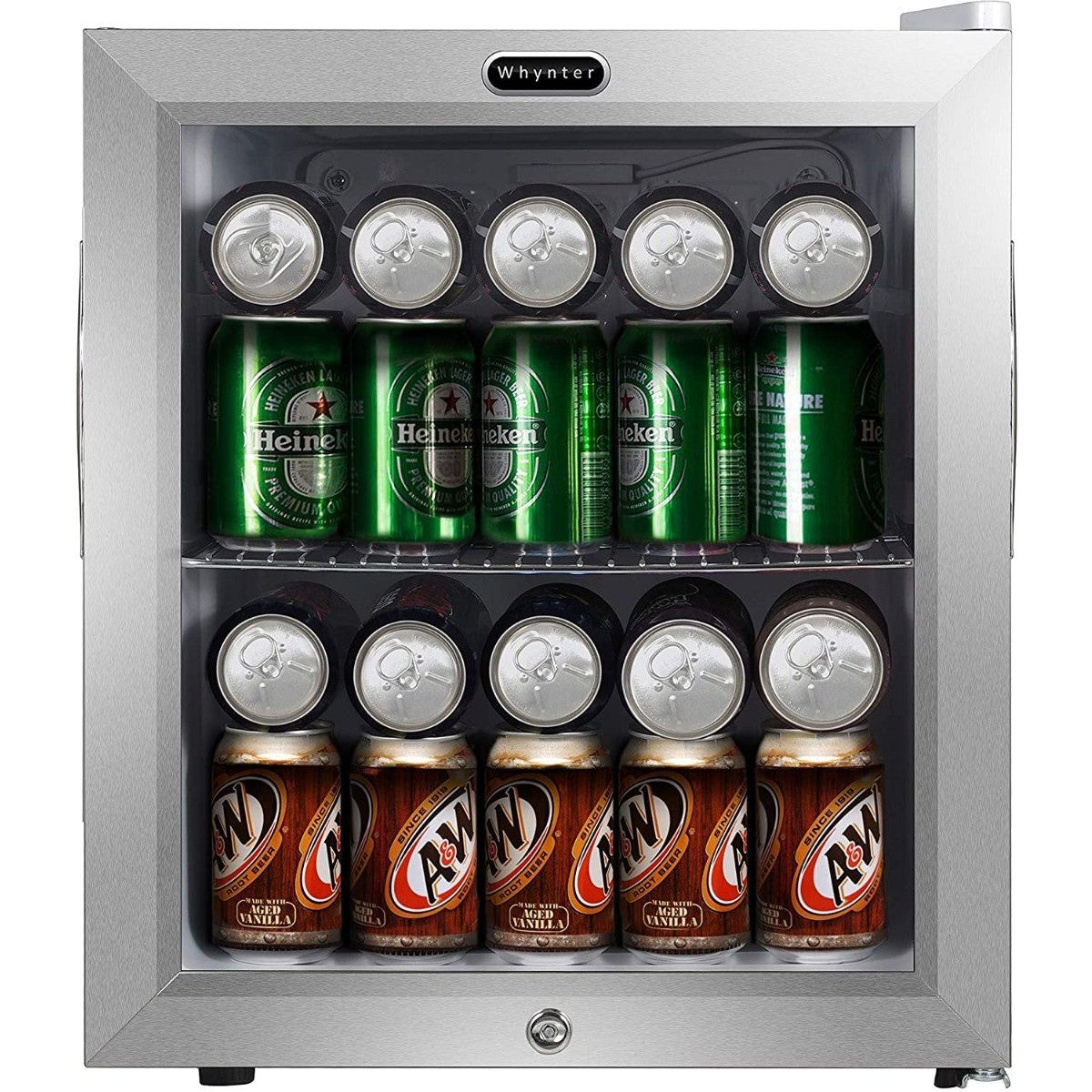 Whynter BR-062WS 62 Can Capacity Stainless Steel Beverage Refrigerator with Lock