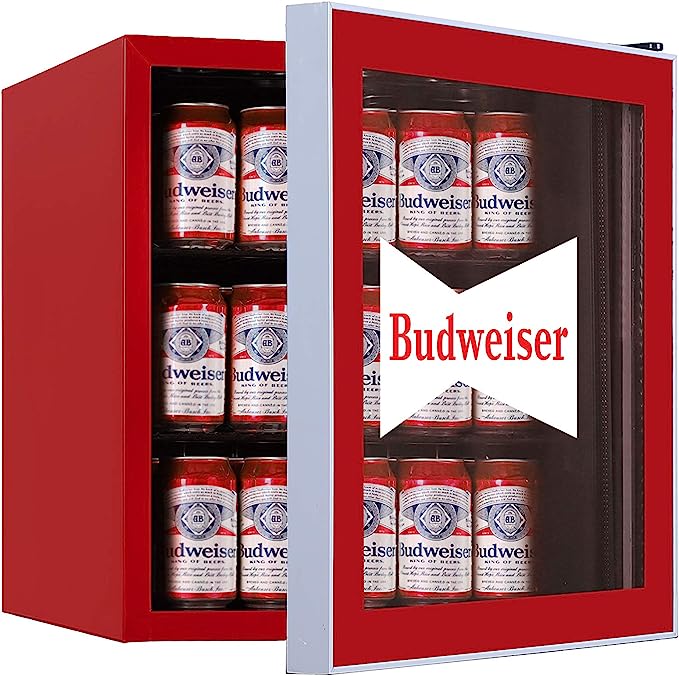 Budweiser 50 Can Beverage Cooler, Glass Door, 1.8 cu ft, MIS168BUD-6COM