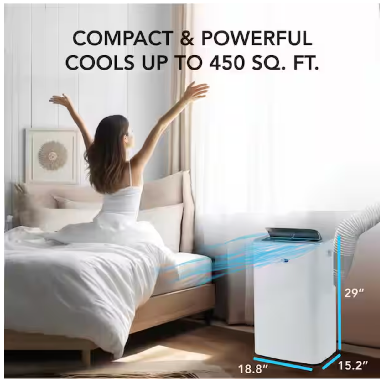 Whynter 12,000 BTU Portable Air Conditioner Cools 450 sq. ft. with Dehumidifier, Remote, and Filter ARC-0850XP