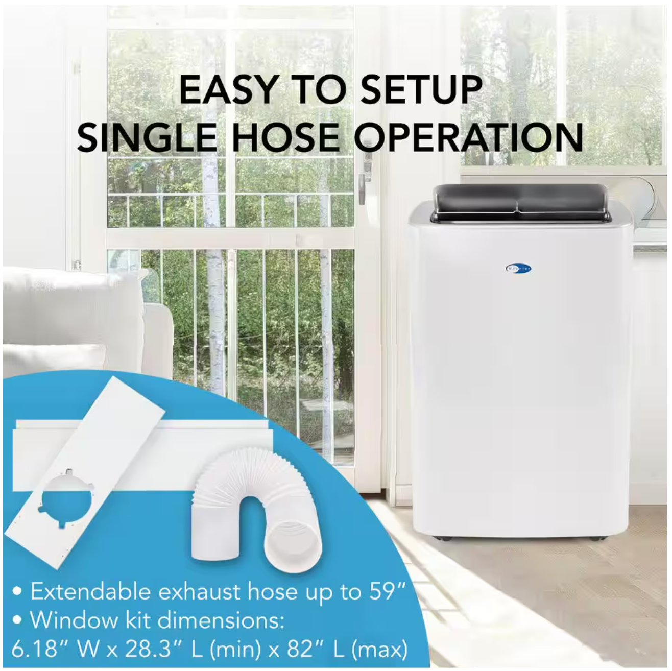 Whynter 12,000 BTU Portable Air Conditioner Cools 450 sq. ft. with Dehumidifier, Remote, and Filter ARC-0850XP