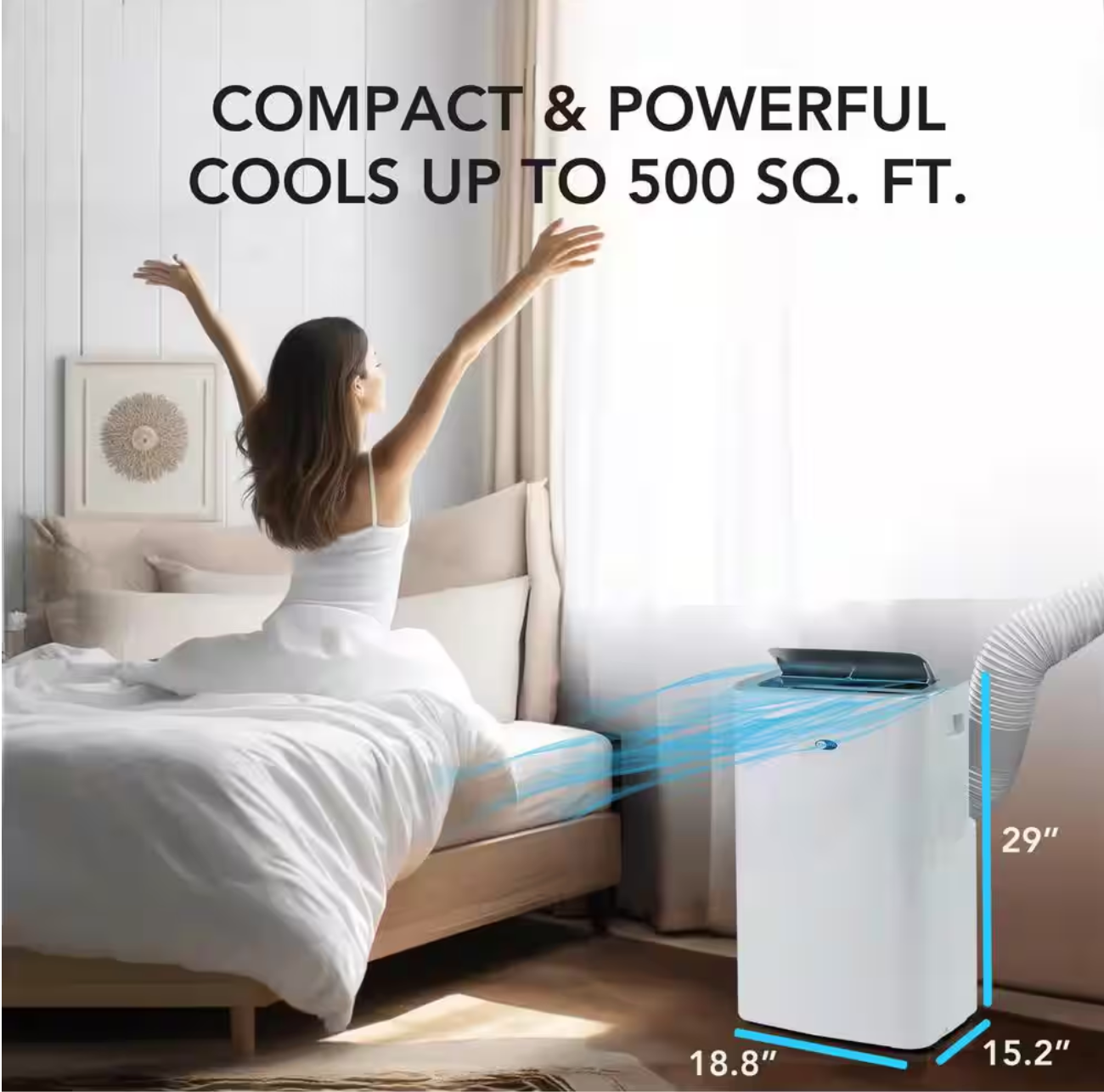 Whynter 10,000 BTU Portable Air Conditioner Cools 500 sq. ft. with Dehumidifier, Heater and Remote ARC-1050XPH