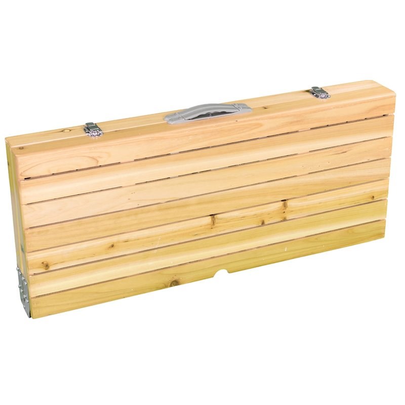 Leisure Season Wood Portable Folding Patio Picnic Table in Medium Brown PFT12