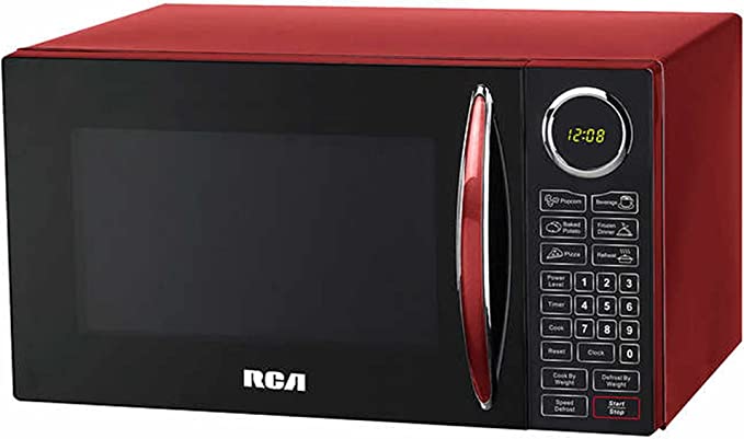 RCA Microwave Oven, 900 Watts with 10 Power Levels, RMW953-RED