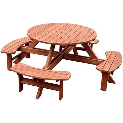 Leisure Season Wooden Outdoor Round Picnic Table RPT8230