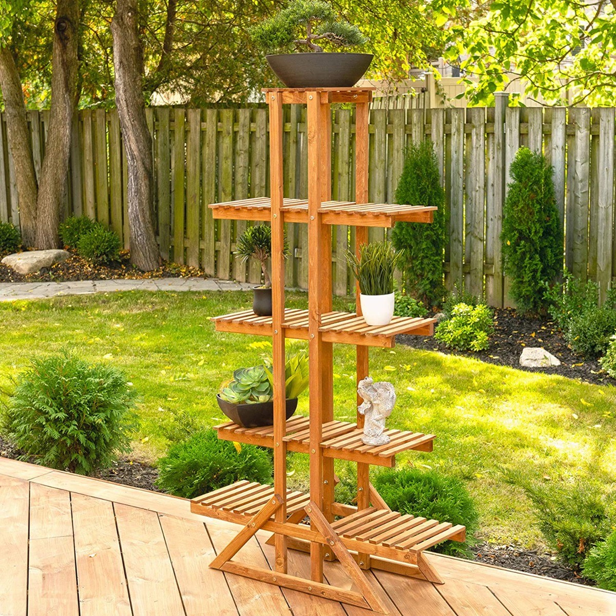 Leisure Season PS1187 5 Tier Indoor Outdoor Plant Stand