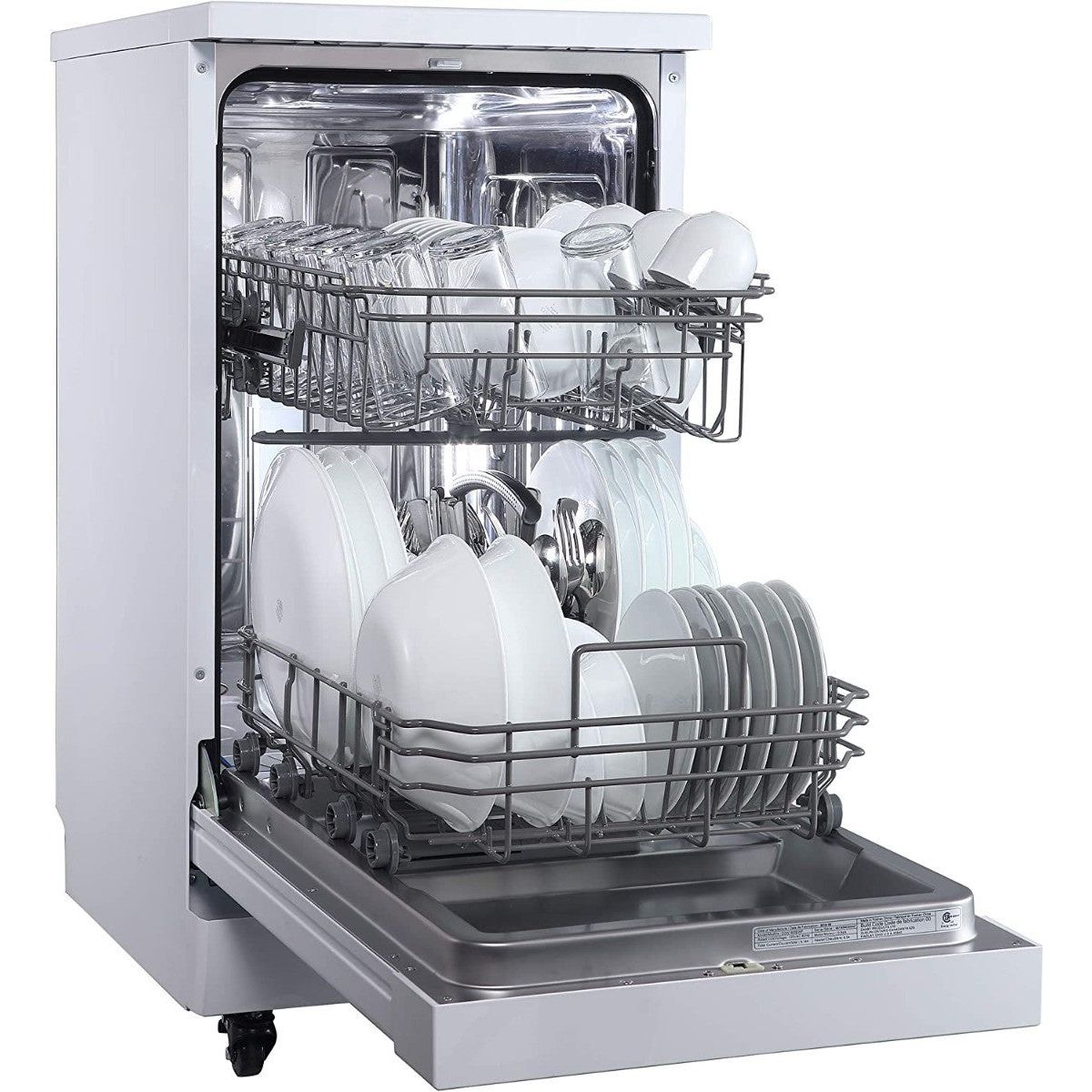 RCA18 in. White Electronic Portable 120-volt Dishwasher 3-Cycles - 8 Place Settings RDW1809